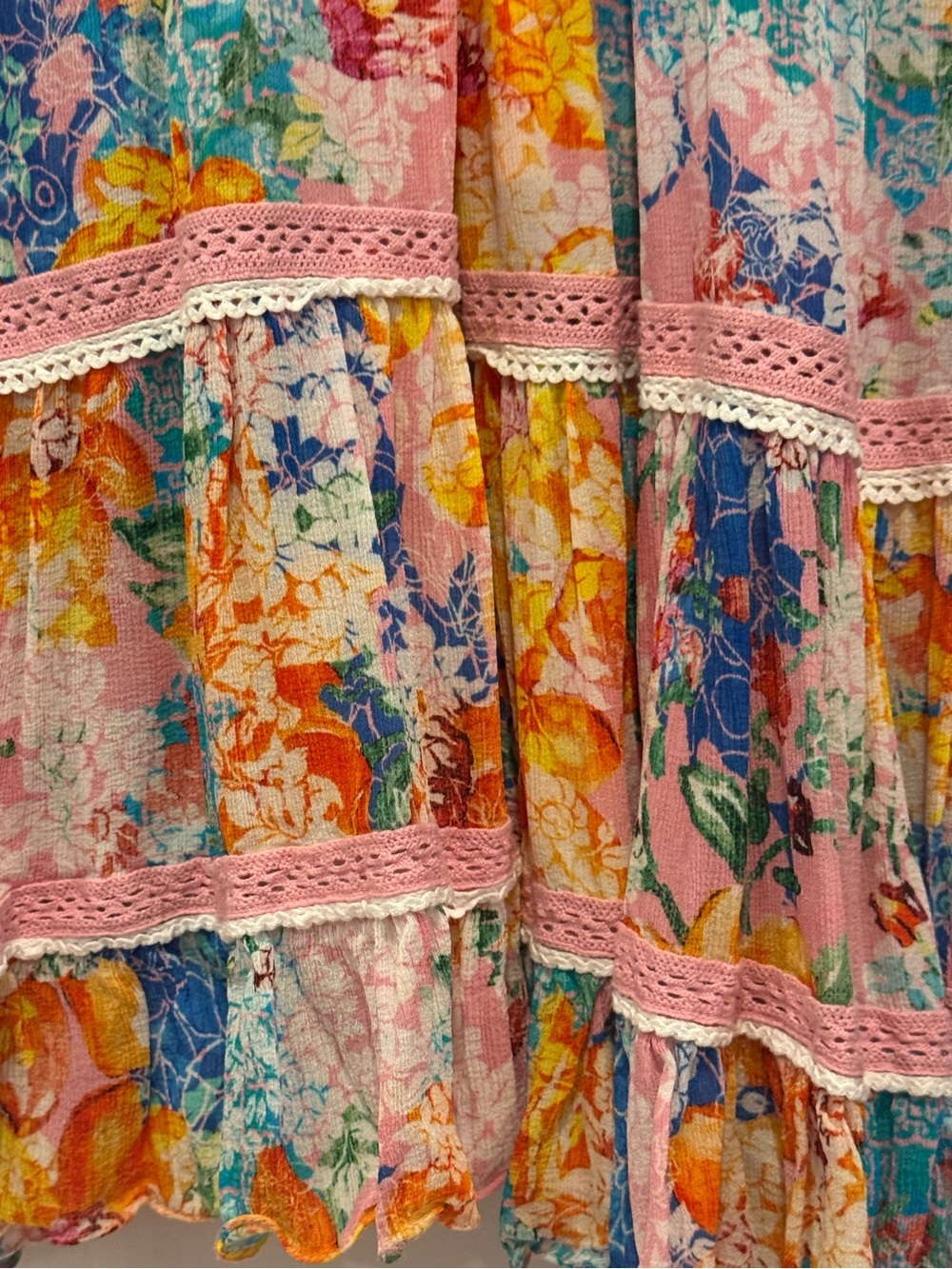 Anthropologie Bhanuni by Jyoti Yuko Halter Maxi Dress Boho Floral Beaded Size 8 - Picture 8 of 16